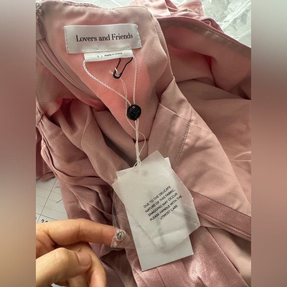 Lovers And Friends Bridgette Gown Pink Maxi Dress Satin Revolve Sz S NWT $358 - Picture 14 of 16